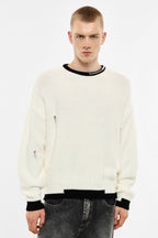 Maglione dettagli a contrasto e rotture