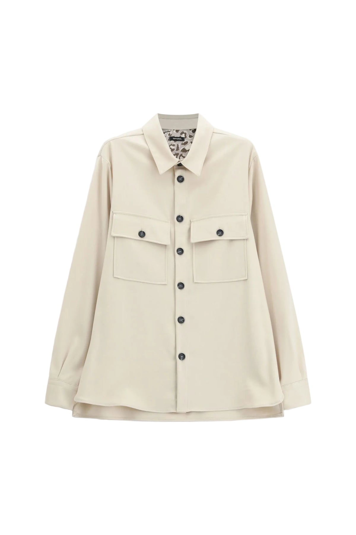 Camicia beige con tasche