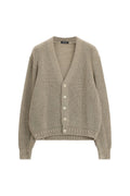 Cardigan beige a coste regular-fit