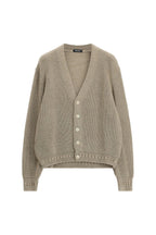 Cardigan beige a coste regular-fit