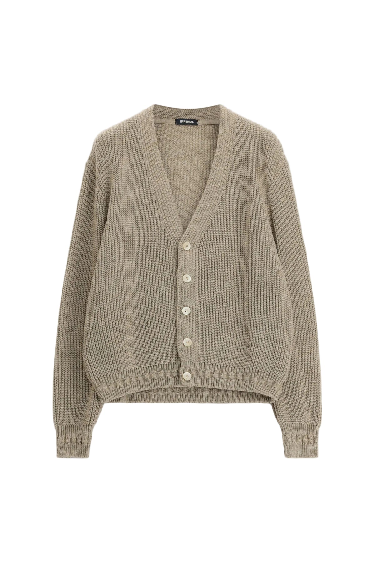 Cardigan beige a coste regular-fit