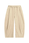 Pantalone beige baggy-fit con pinces