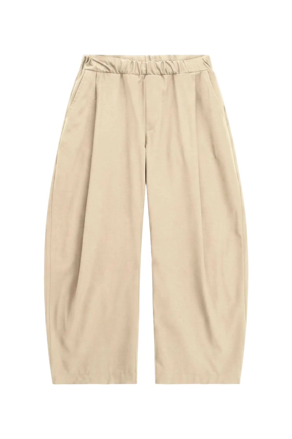 Pantalone beige baggy-fit con pinces