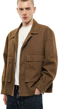 Giacca di jeans Camel foderata