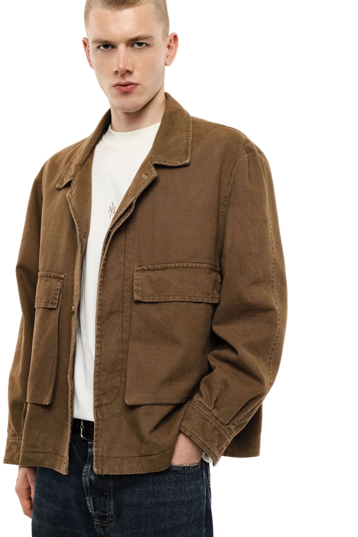 Giacca di jeans Camel foderata