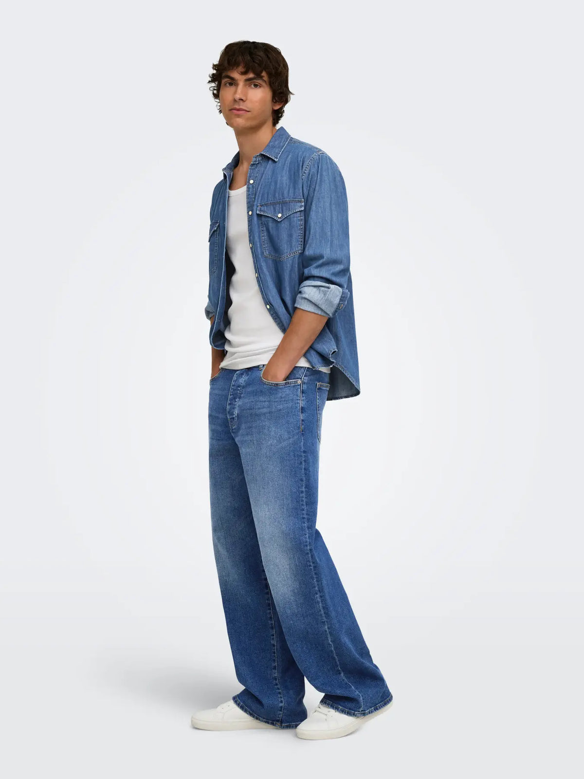 Camicia Onsray in jeans blu denim