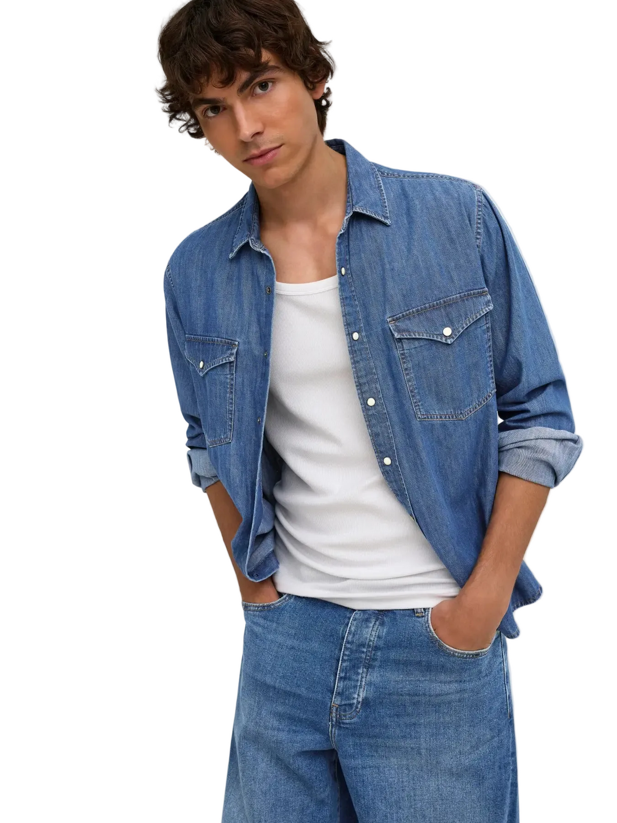 Camicia Onsray in jeans blu denim