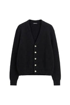 Cardigan nero a coste regular-fit
