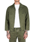 Giacca di jeans verde militare