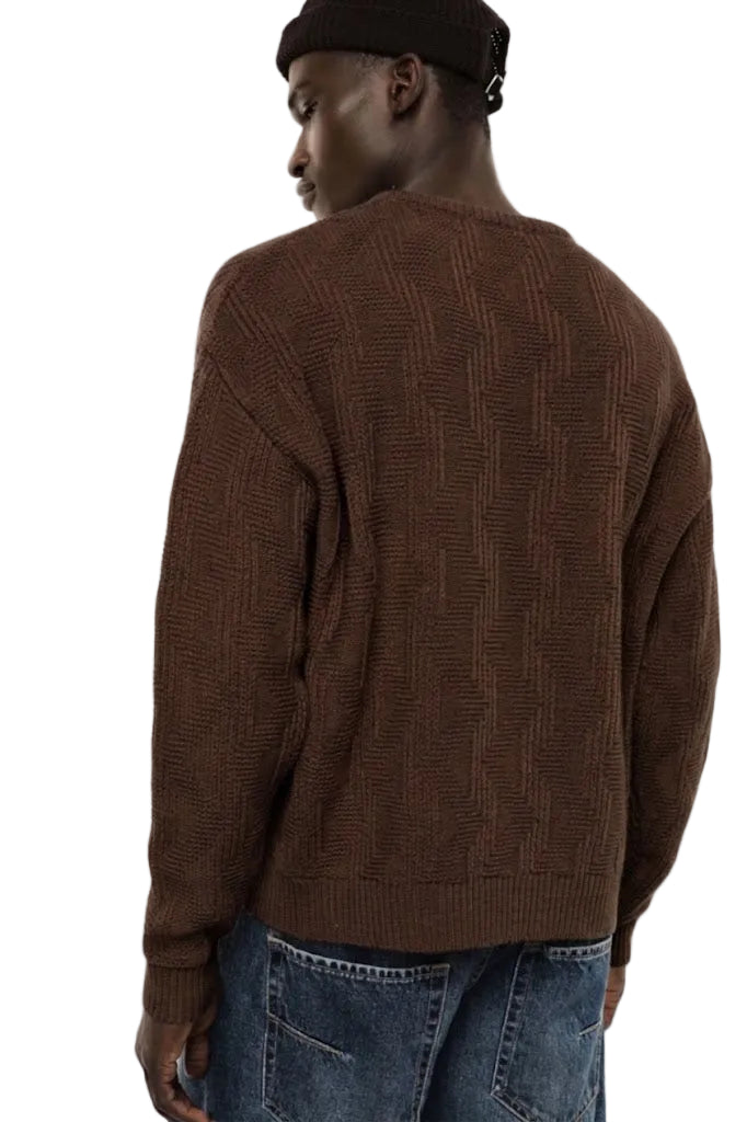 Maglione moro con motivo lavorato