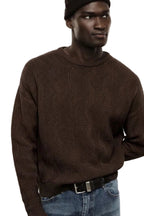 Maglione moro con motivo lavorato