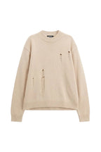 Maglione beige con rotture