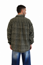 Camicia over quadri verde