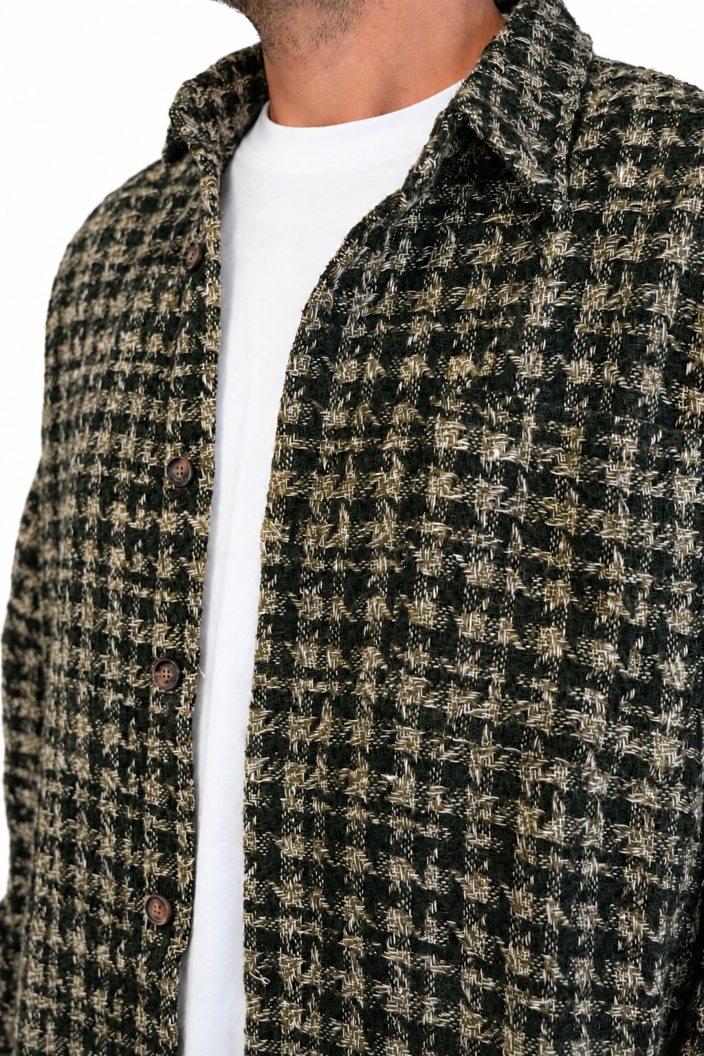 Camicia over quadri verde