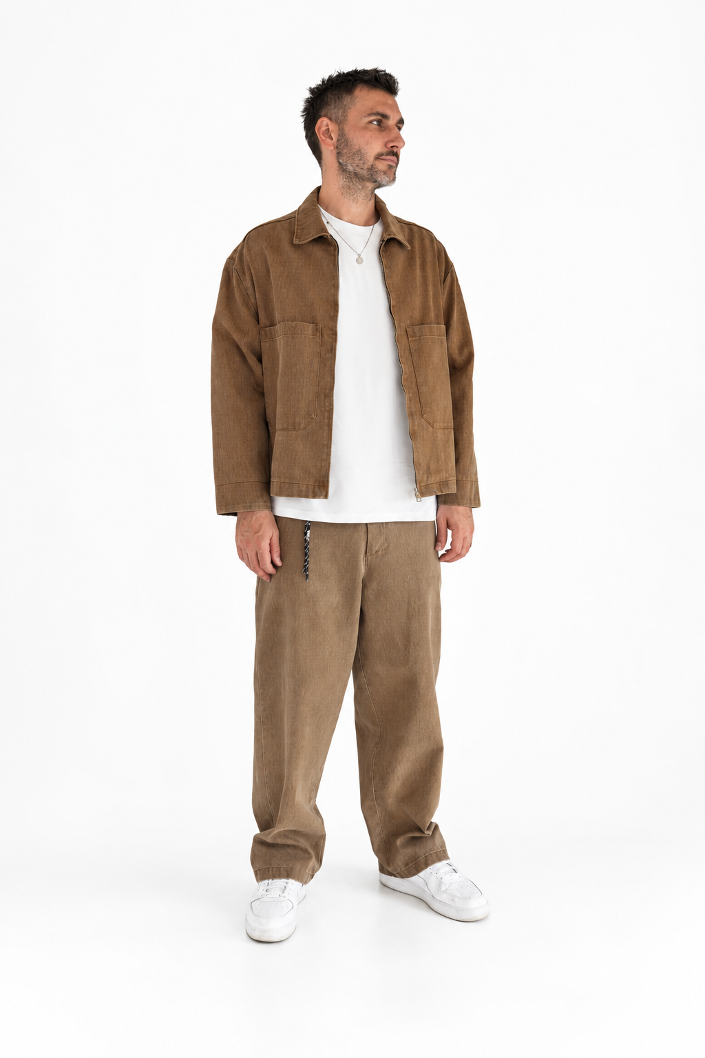 Giacca di jeans camel