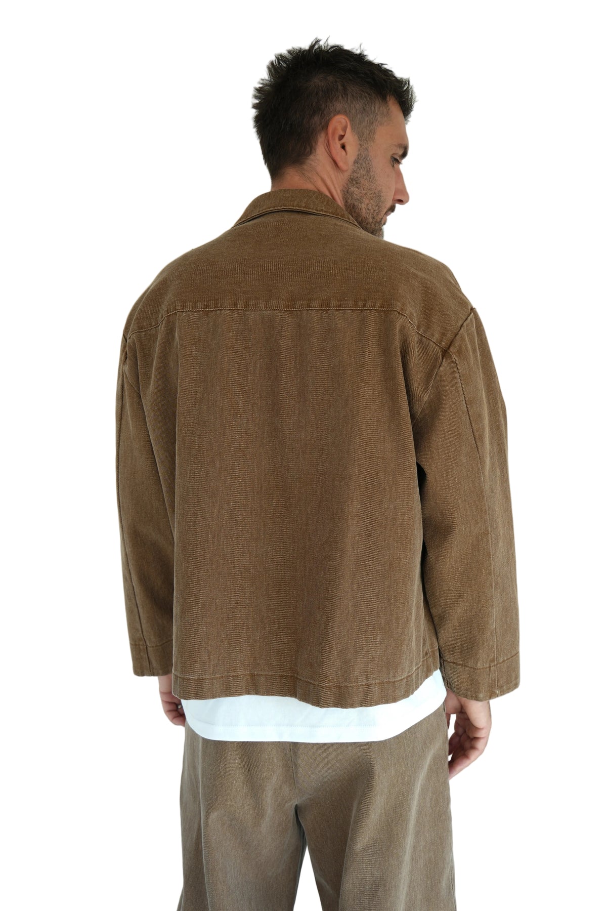 Giacca di jeans camel