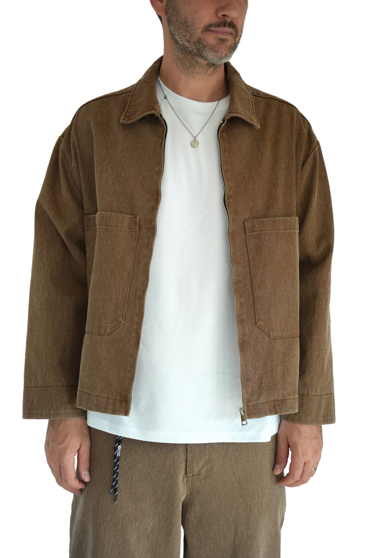 Giacca di jeans camel