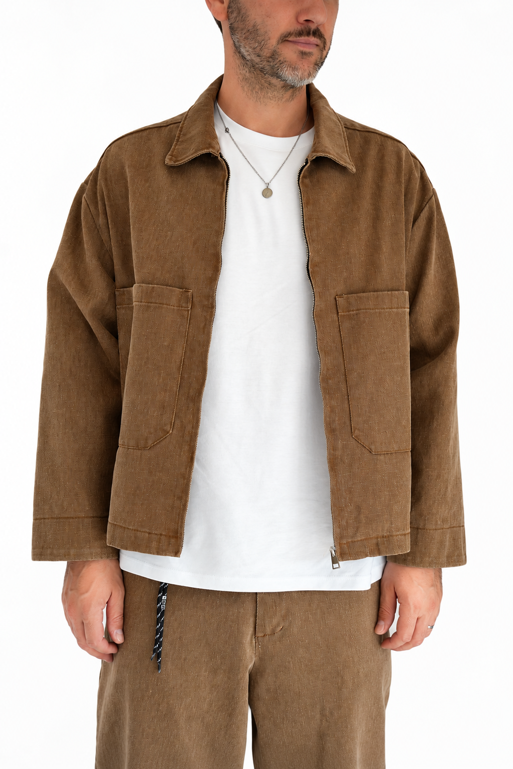 Giacca di jeans camel