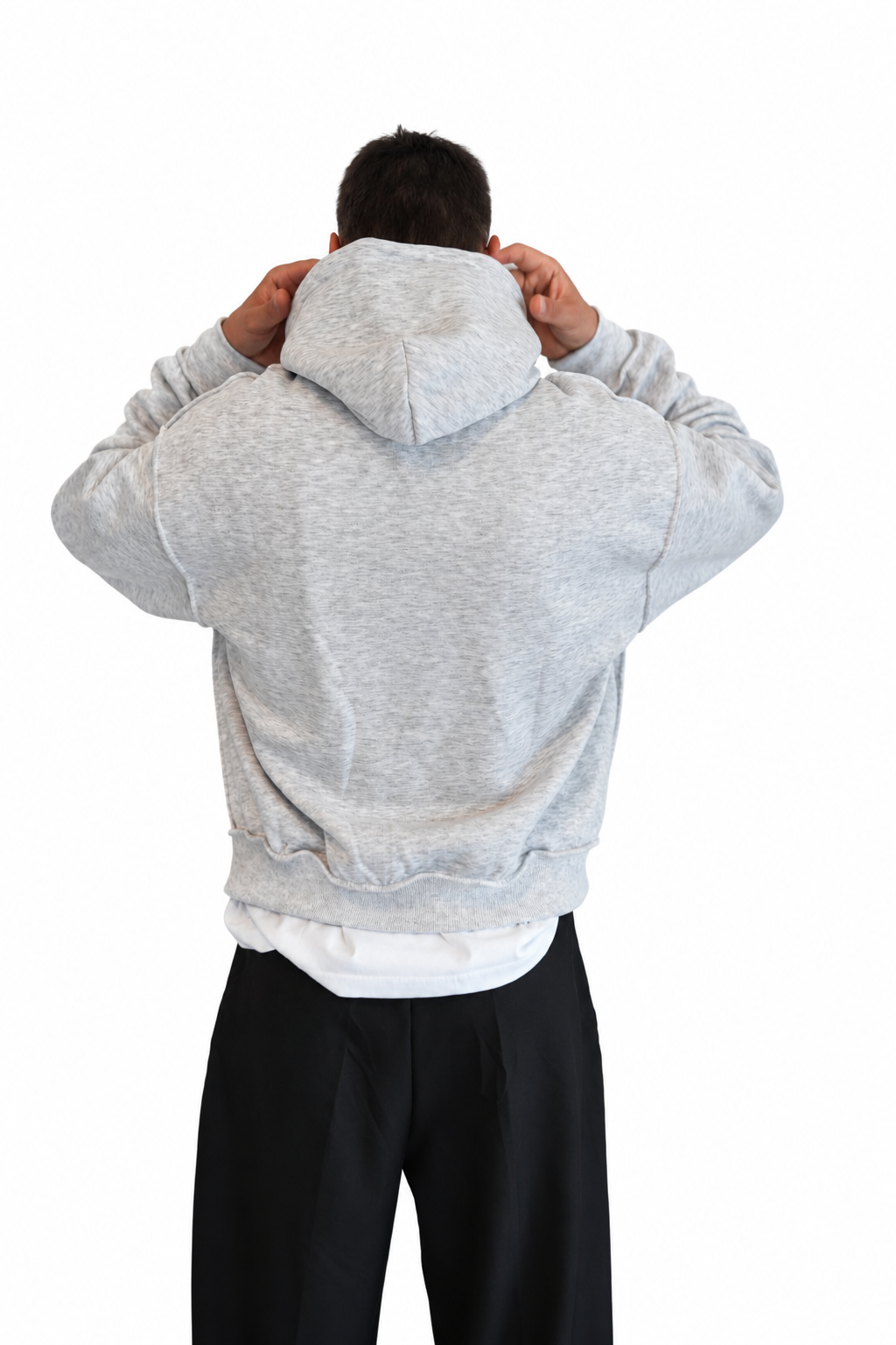 Felpa cropped grigio chiaro melange