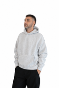 Felpa cropped grigio chiaro melange
