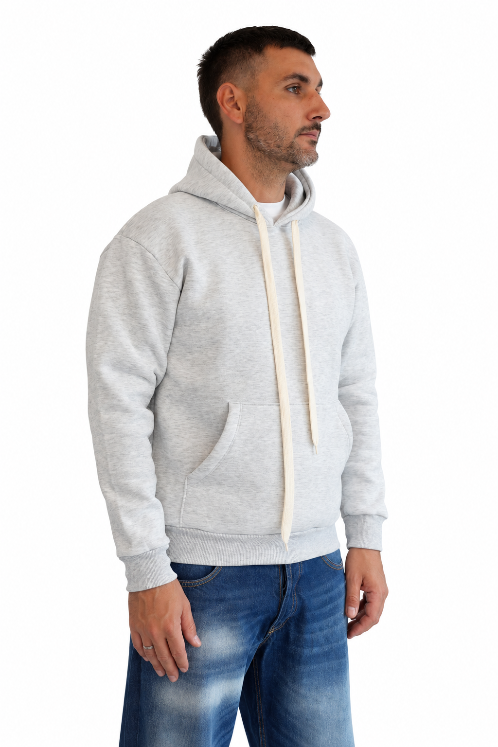 Felpa grigio chiaro melange