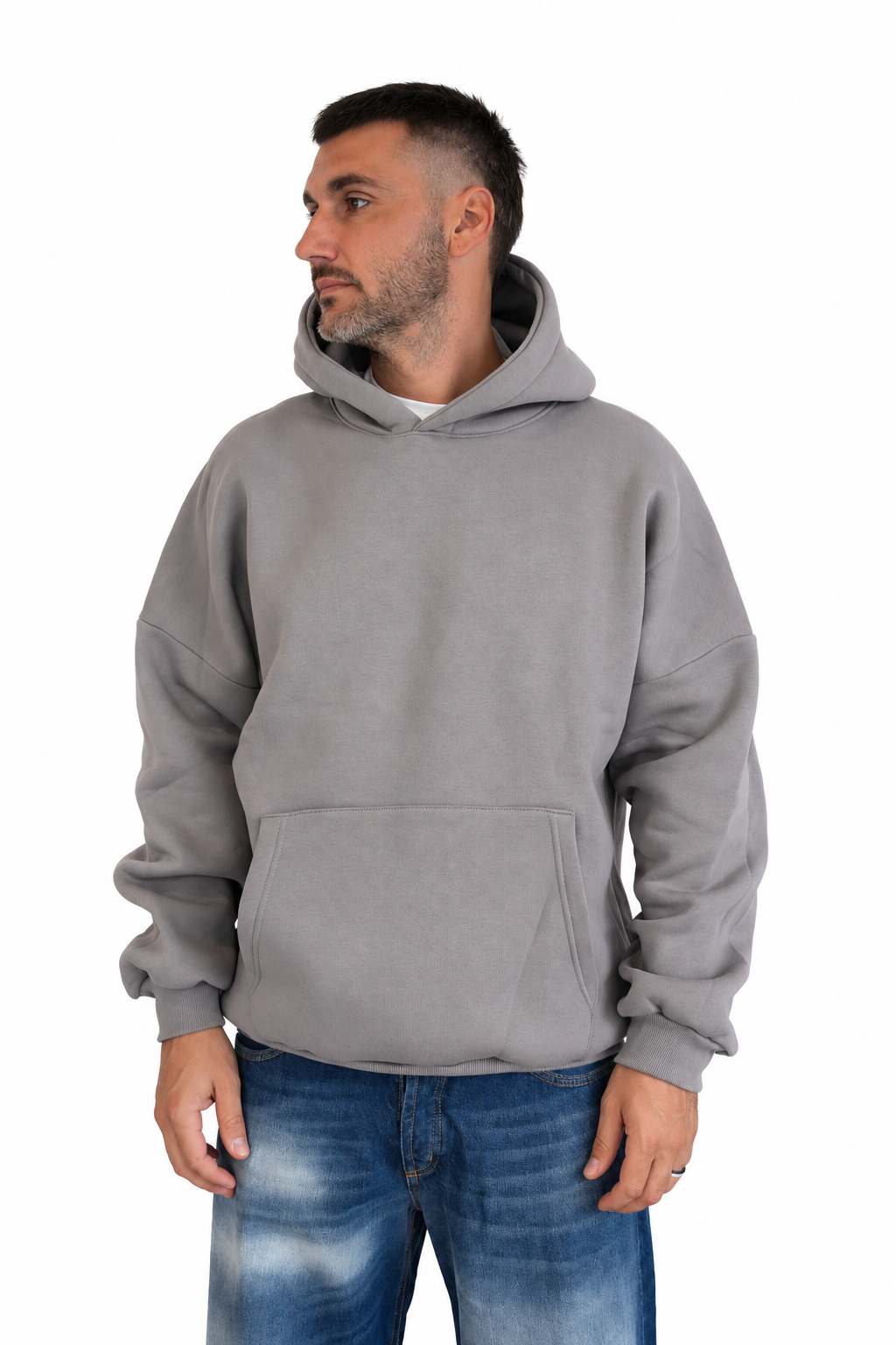 Felpa over grigio ferro