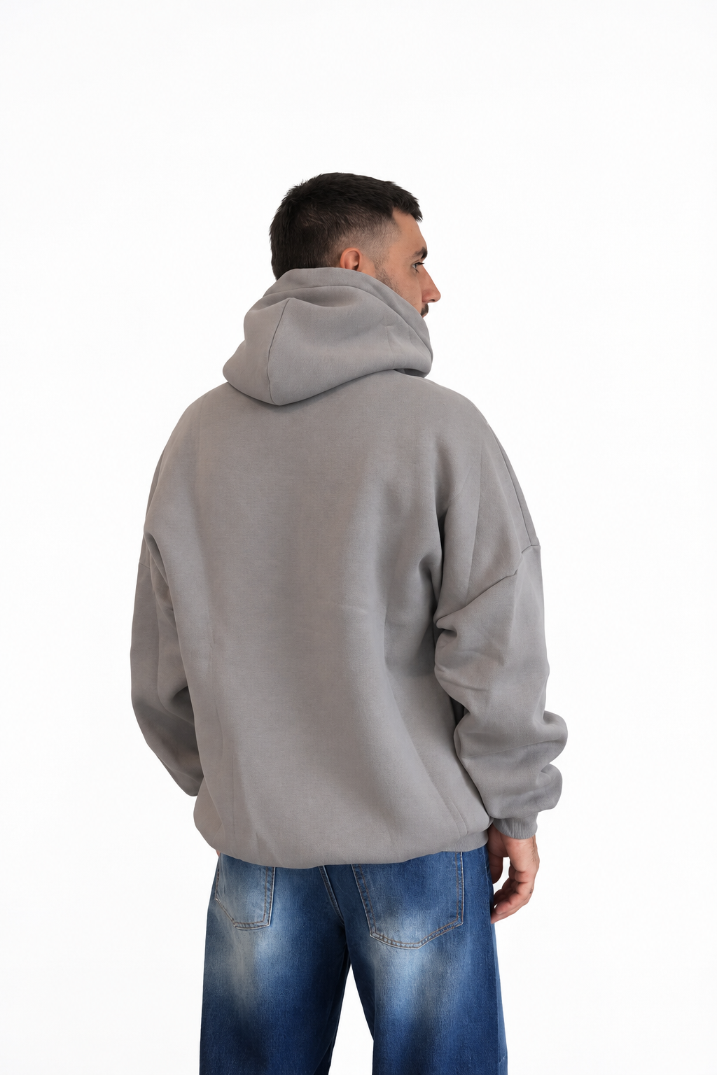 Felpa over grigio ferro