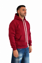 Felpa cappuccio rosso rubino