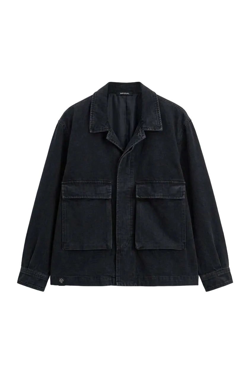 Giacca di jeans nera foderata