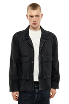 Giacca di jeans nera foderata