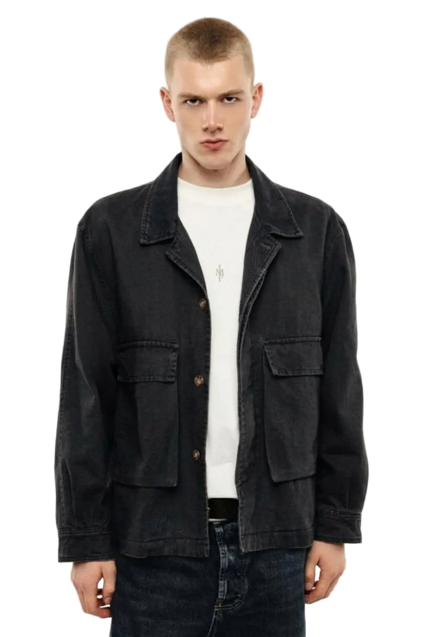 Giacca di jeans nera foderata