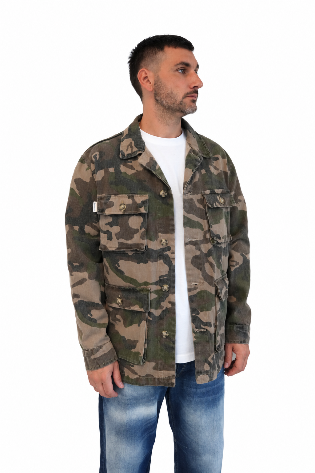Giacca jeans militare