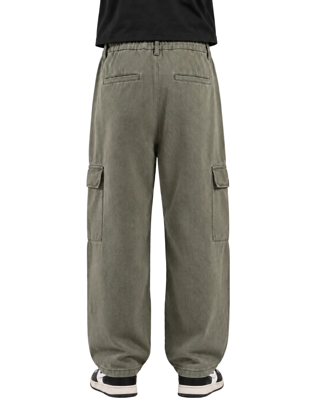 Jeans Ballon verde militare con pences