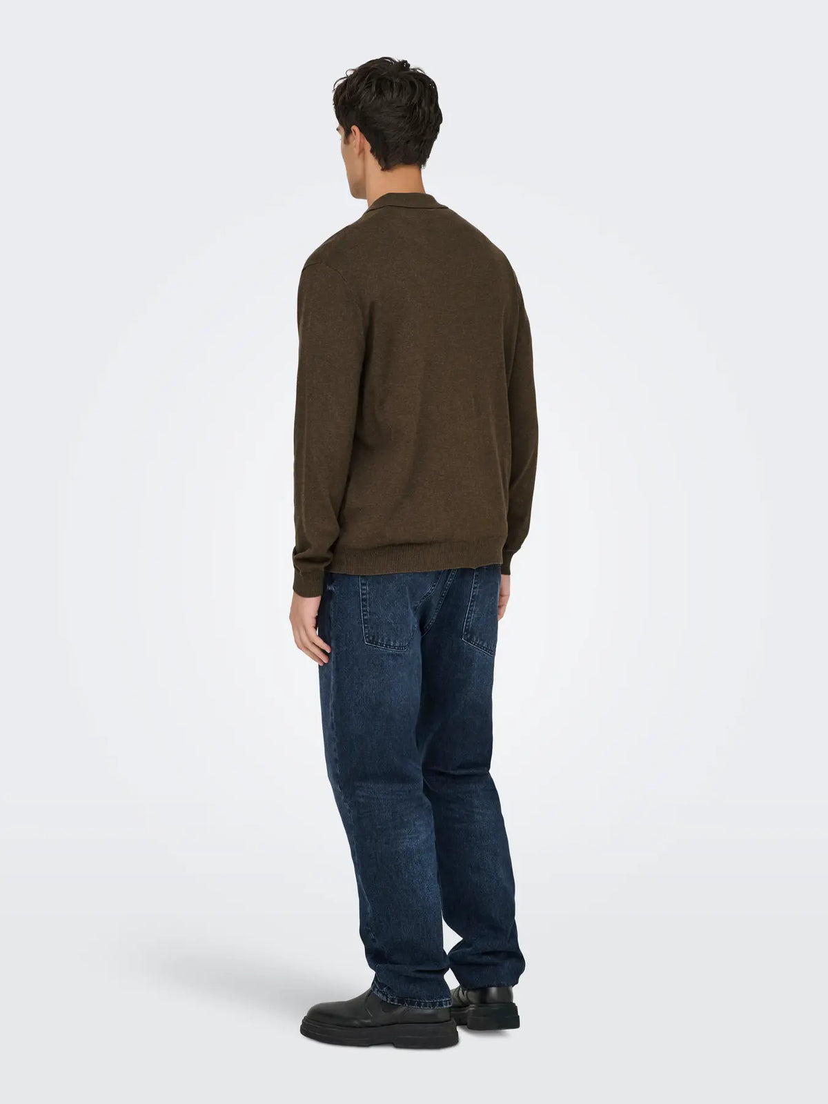Polo manica lunga Onsloui Nero/Desert/Coffee