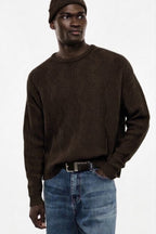 Maglione moro con motivo lavorato