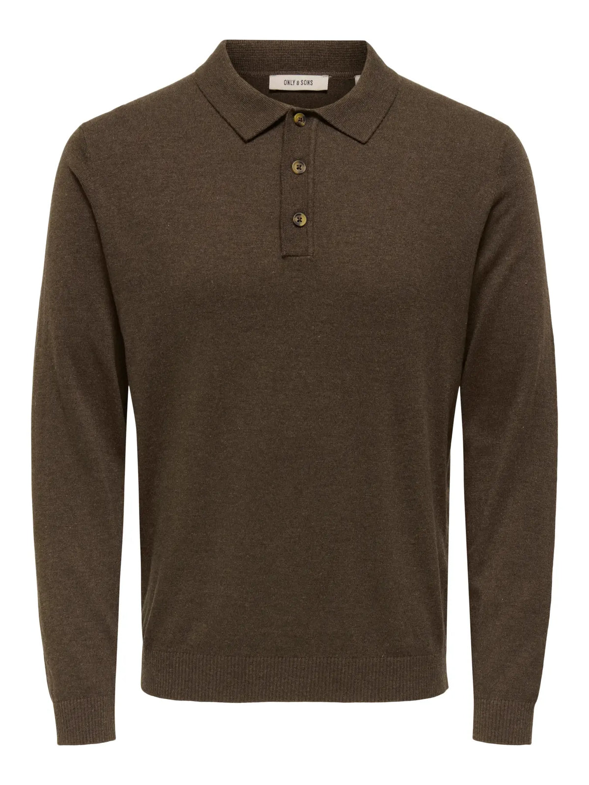Polo manica lunga Onsloui Nero/Desert/Coffee