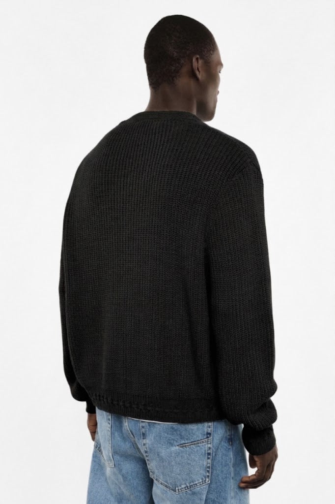 Cardigan nero a coste regular-fit