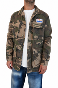 Giacca jeans militare con patch