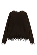 Maglione moro con bordi sfilacciati