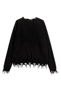 Maglione nero con bordi sfilacciati
