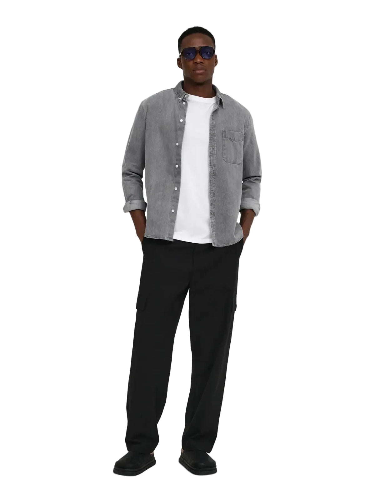 Camicia Onsorson in jeans grigio