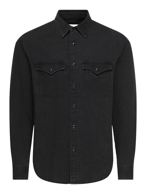 Camicia Onsray in jeans nero
