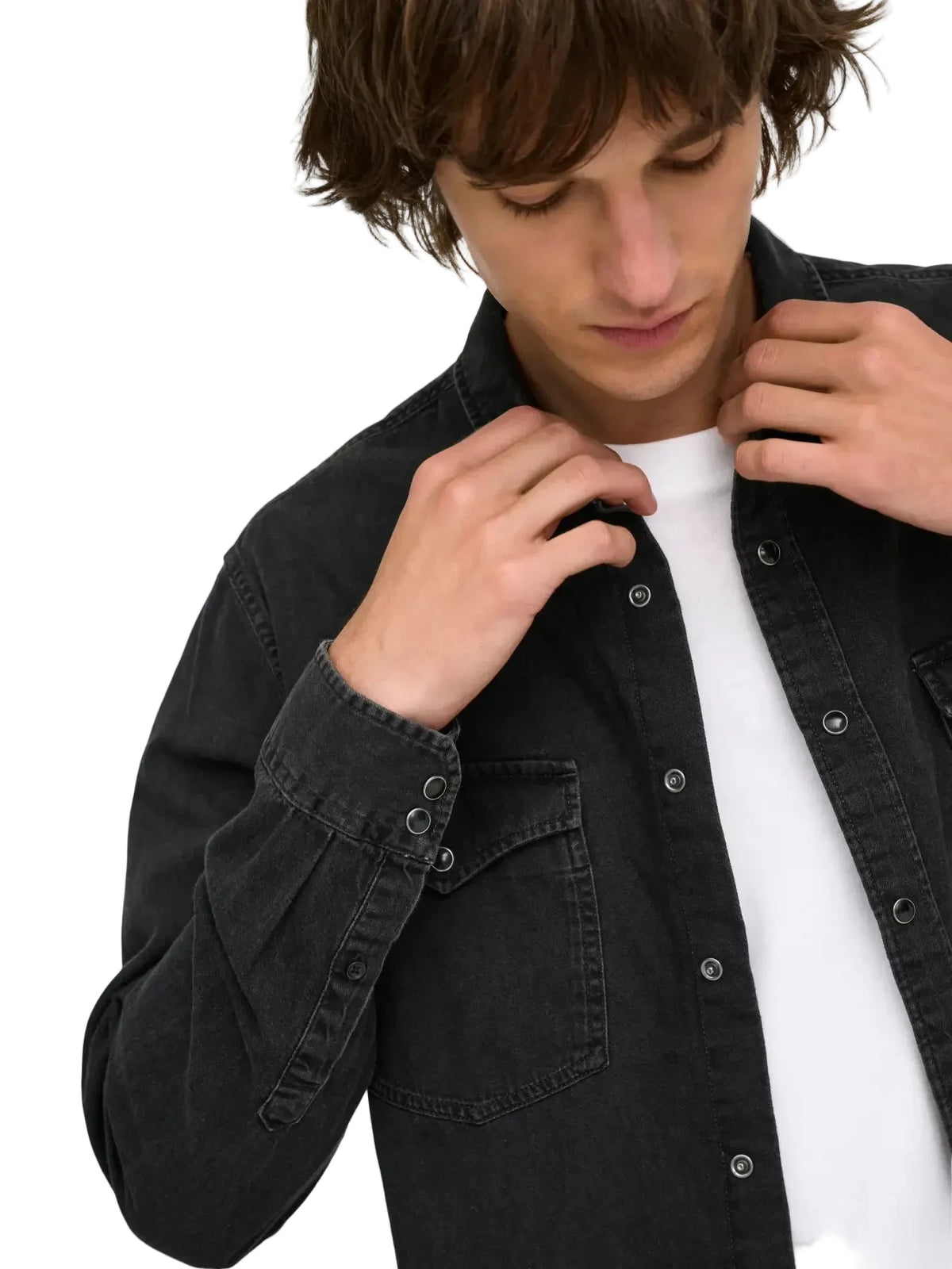 Camicia Onsray in jeans nero