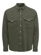 Camicia Onsray in jeans verde