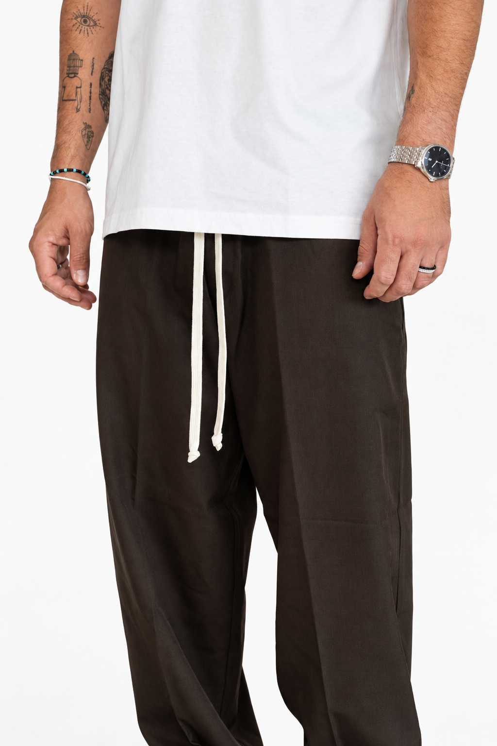 Pantalaccio Japan marrone fondo semi ampio