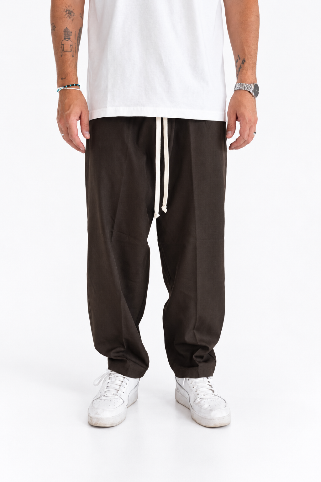 Pantalaccio Japan marrone fondo semi ampio