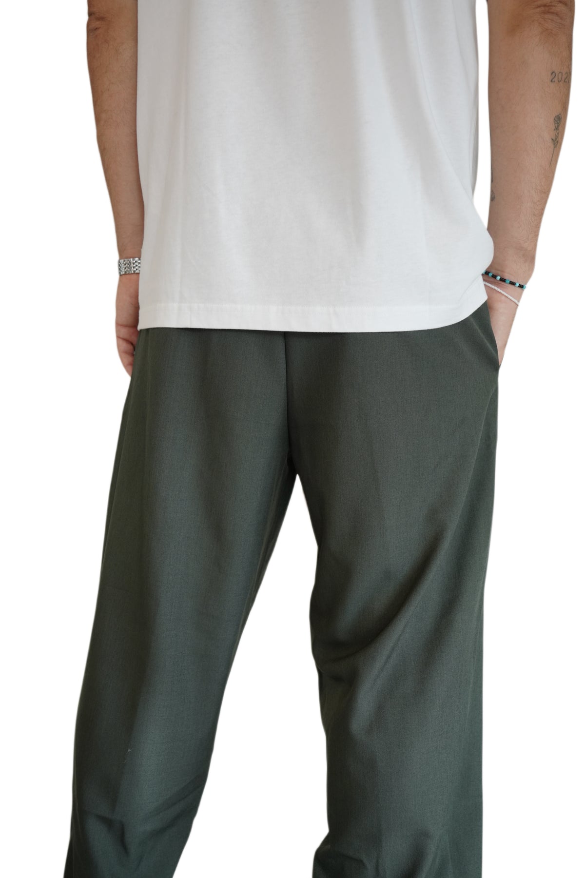Pantalaccio Japan verde scuro fondo semi ampio