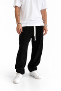 Pantalone tuta baggy velluto nero