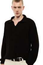 Maglione moro con collo a polo