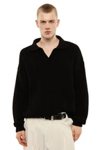 Maglione moro con collo a polo